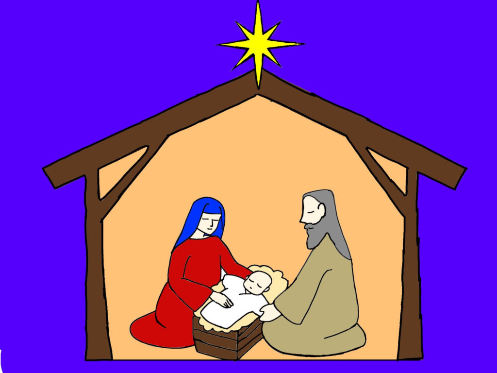 キリスト降誕 生誕 クリスマスの始まり：イラスト無料