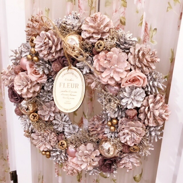 白とピンクのクリスマスリース リース blue blanche 通販 6499407Creema クリーマ