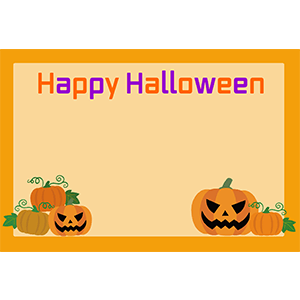 ハロウィンカード - ポストカード無料テンプレート 「イラストareira」 Free Postcard