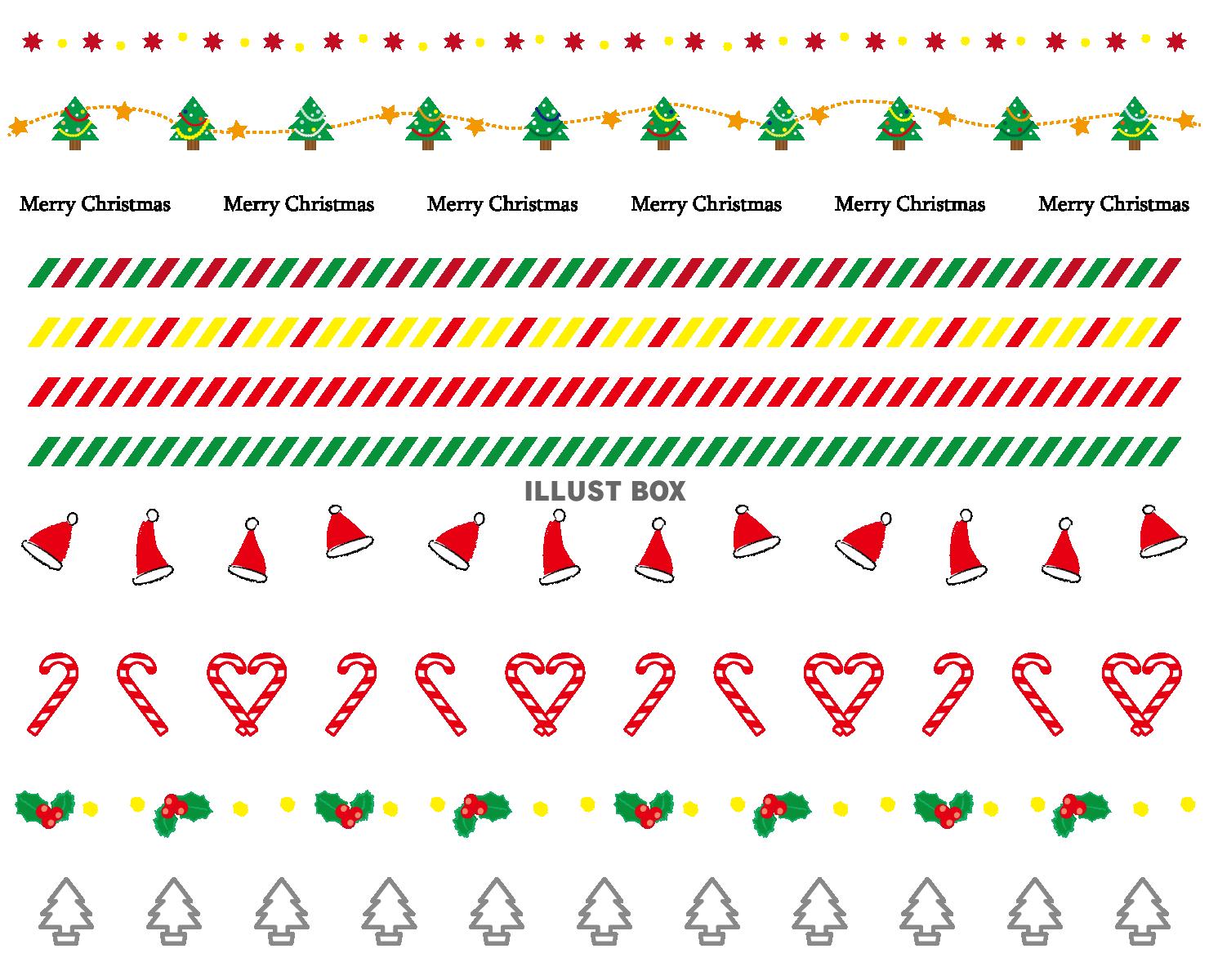 クリスマス ライン セット素材集 無料 フリー91506素材Good