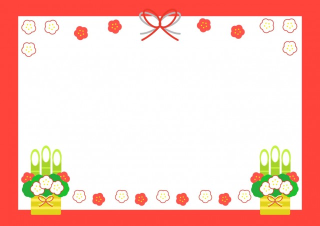 お正月のイメージのフレーム・枠素材：イラスト無料