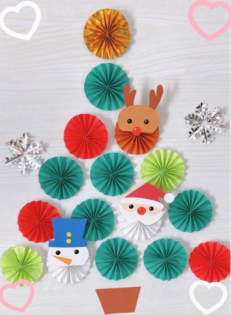 おりがみ 壁面飾り 12月 クリスマス ポインセチア クリスマスツリー - メルカリ