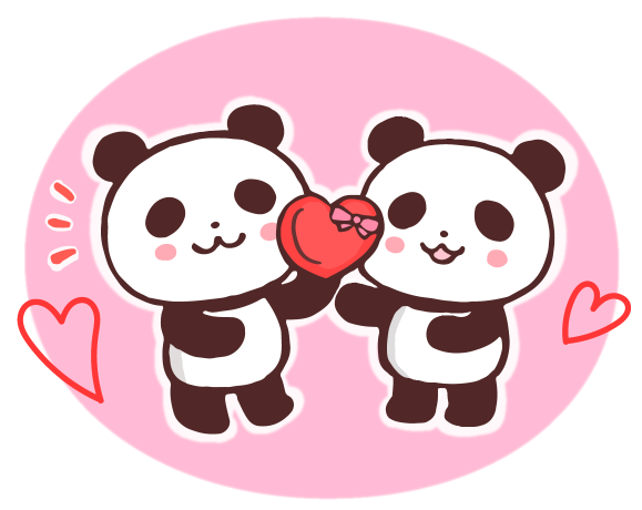バレンタインデーの日付を持っているパンダの無料 フリー イラストかわいい 手描きの無料素材「てがきっず」保育園・小学校・介護施設にぴったりのフリー素材イラスト