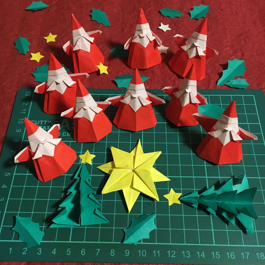 折り紙のサンタクロース折り方。メリークリスマス。 - 折り紙で遊ぼ。－－Ayukane