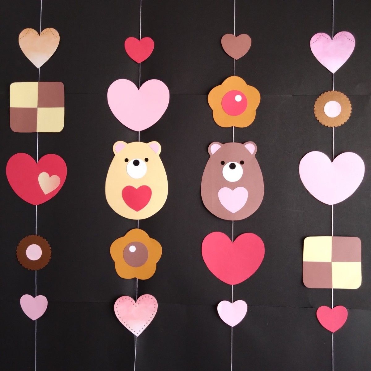 バレンタインの壁面飾りの作り方