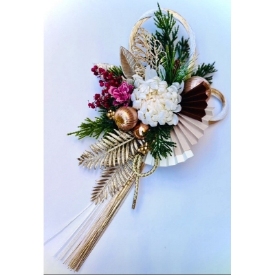 100均セリア ミニお正月飾りの作り方 かわいい造花を使って簡単手作り