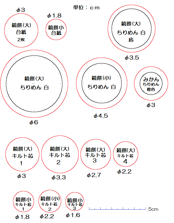 季節の壁面飾り1月「鏡餅 新型紙 」図工人
