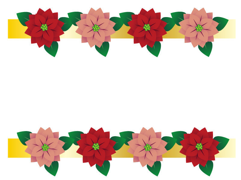 クリスマスツリーの下ラインフレーム・飾り枠イラスト無料のフリー素材 イラストエイト