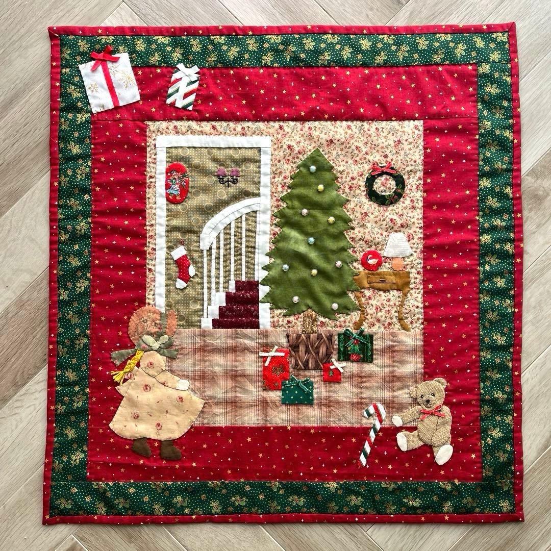 クリスマス パッチワークキルト タペストリ
