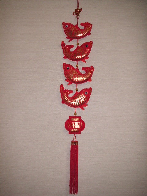 楽天市場 金吉祥吊り飾り 魚 １ｍ 春節飾り: 中華の扉