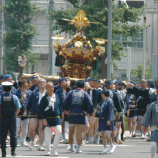 ⛩つきじ獅子祭⛩ 夏の訪れを告げる築地の獅子祭 . 本祭りでは宮神輿と大獅子が築地を巡行 . 毎年6月に行われる波除稲荷神社の例大祭。万治年間の創建の折に奉納された、雲を従える「龍」、風を従える「虎」、ひと声で万物を威伏させる「獅子」の巨大な頭を担いでまわった