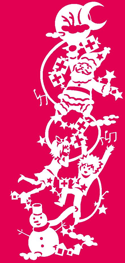 切り絵フリー図案No.071「クリスマスベル」華色切絵公式サイト