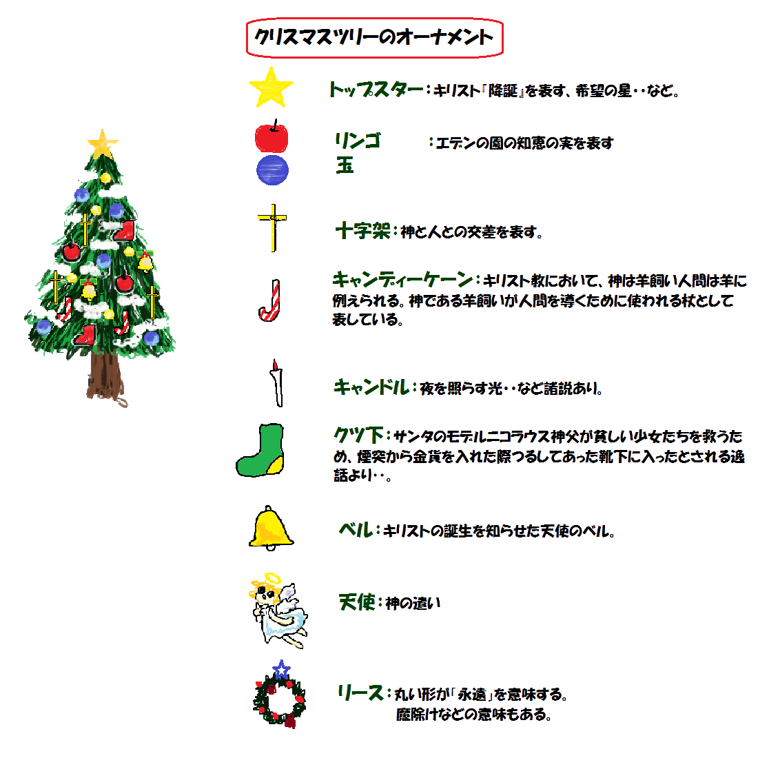フリーイラストクリスマスツリー 01