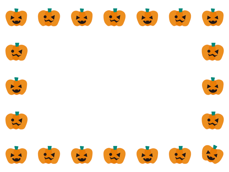 ハロウィン かぼちゃのラベル風イラスト素材２：イラスト無料