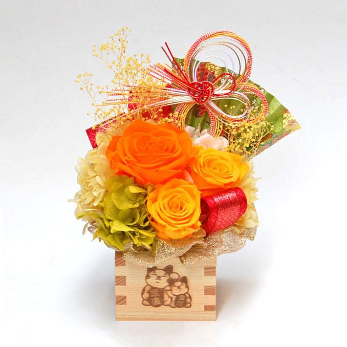 パリのパン屋さんをイメージしたお店の雰囲気に合わせておつくりした開店10周年お祝い花周年祝いのおしゃれな祝い花