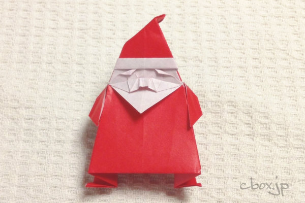 簡単サンタクロース折り紙 折り紙１枚で ☆クリスマス工作origami☆はにゃ！☆手作りおもちゃ箱☆ 牛乳パック等で簡単工作