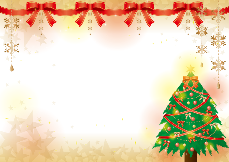 クリスマス背景・ツリーと光B：イラスト無料