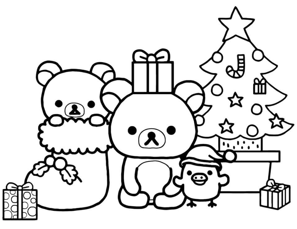 クリスマスのぬりえ１：イラスト無料