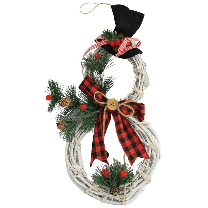 フラワーリース クリスマスリース 玄関リース 雪だるま