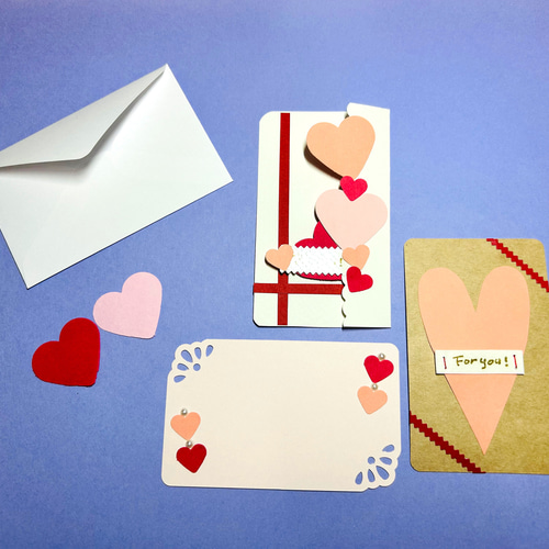 おしゃれバレンタインメッセージカードデザイン_ダマスク柄ハートイラスト無料テンプレート81040素材Good