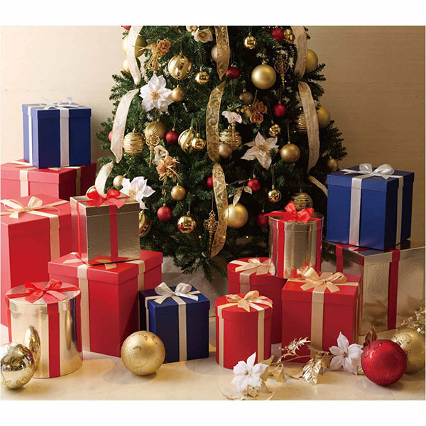 クリスマス折りたたみギフトボックス 透明な窓とリボン付き ギフトラッピングバッグ プレゼント用キャンディークッキー クリスマスツリー模様9x9x15cmの通販 - PandaHall パンダホール