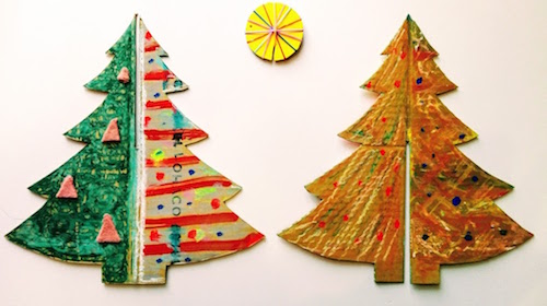 小物入れにもなるダンボール工作「ミニクリスマスツリーセット」