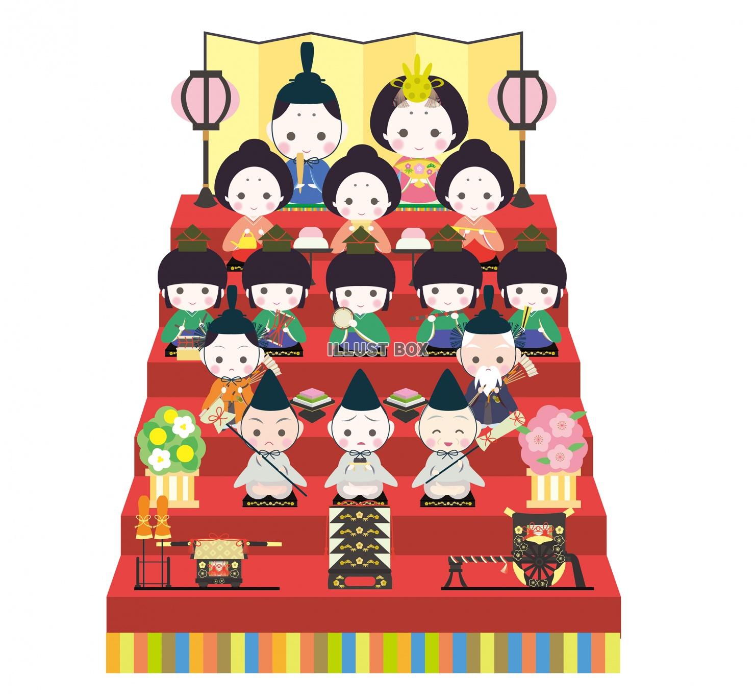 雛人形・おひなさまのイラスト – かわいいフリーイラスト素材 - イラストたうん