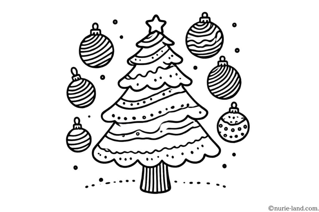 クリスマスぬり絵_03 あそび・ゲームのプリント素材を無料ダウンロード