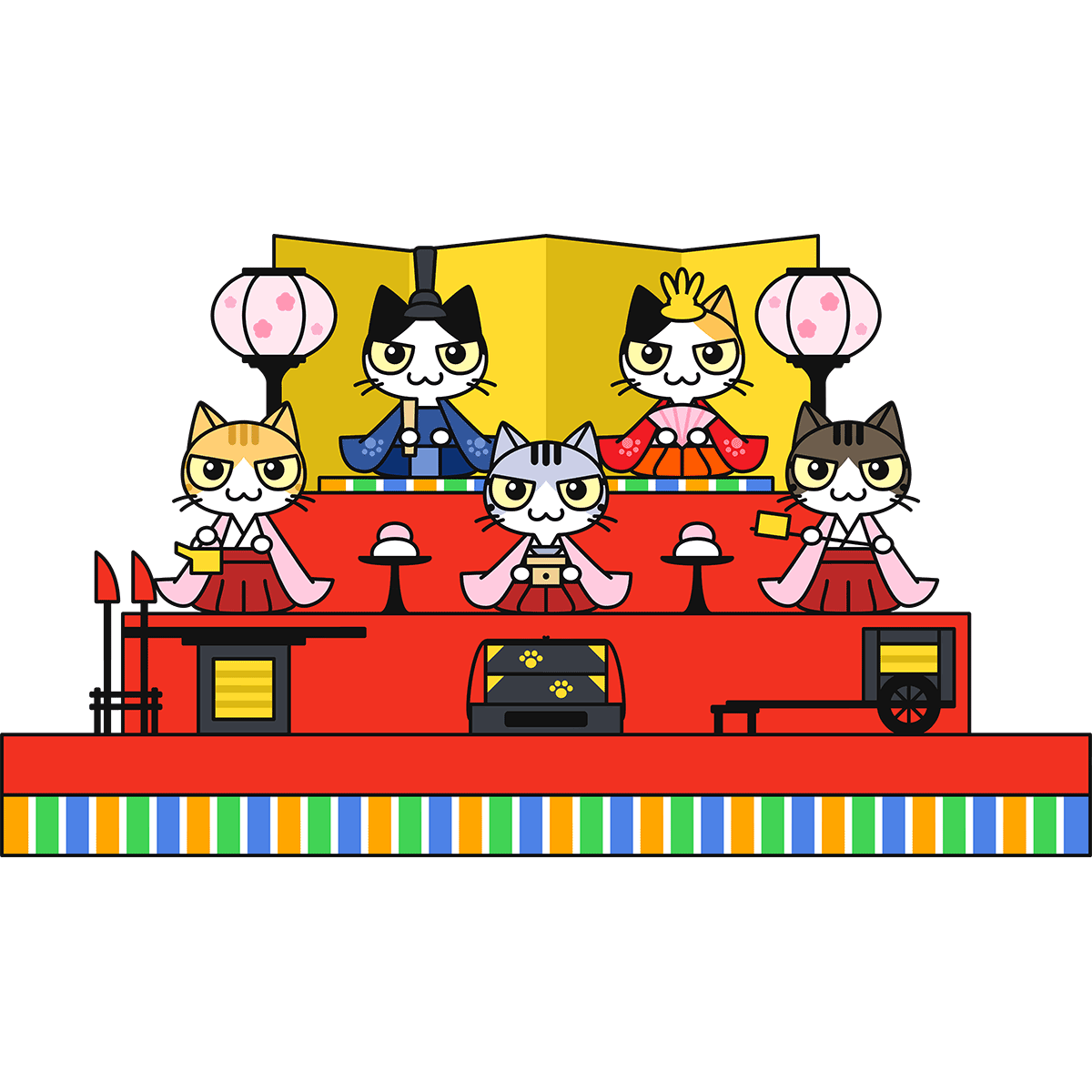 ひな祭り・ひな壇のイラスト無料のフリー素材 イラストエイト