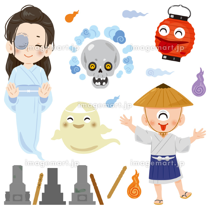 和風ハロウィン「お菓子をくれないと祟っちゃうぞ！」-日本の妖怪たちのハロウィンイラストRUSH