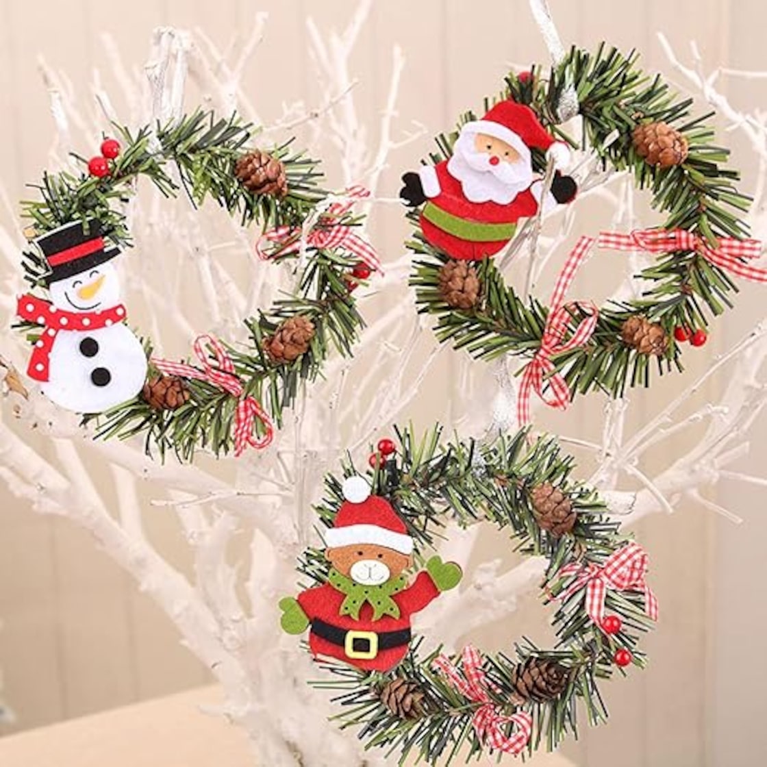 雪だるまリースを作ったよ♪ 3歳児兵庫県尼崎市の幼保連携型認定こども園夢の園