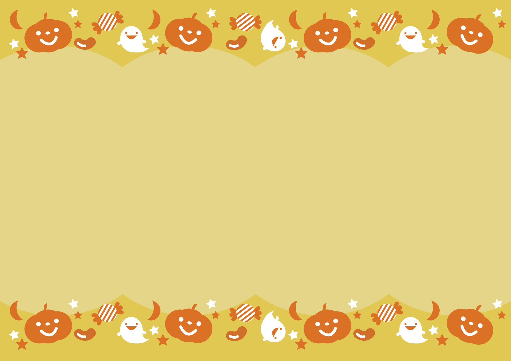 10月 秋のイラスト ハロウィン模様のシームレス背景パターン無料フリーイラスト素材集 Frame illust