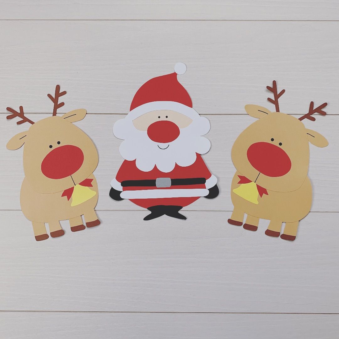 クリスマスリースの壁面飾り カッティングマシンでかんたん工作イラストレーター イシグロフミカnowanowanかわいい保育のイラスト・ 壁面