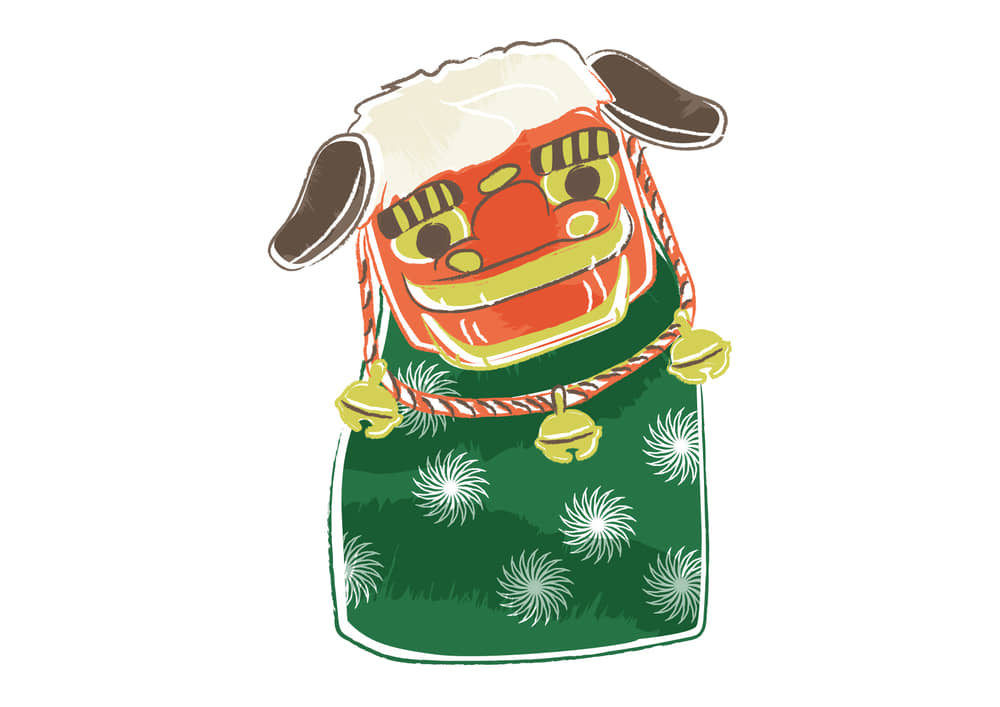丸い獅子舞」 - 無料イラスト イラストareira