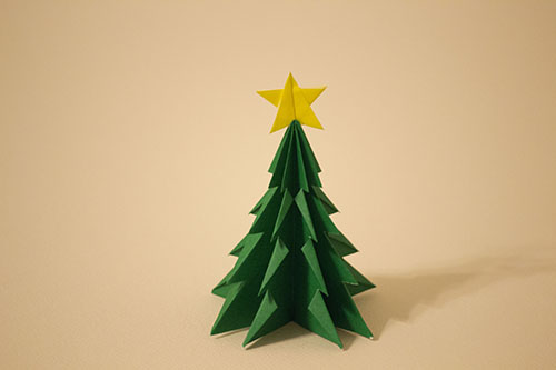 折り紙 意外と簡単！立体クリスマスツリーの折り方 Origami How to make Christmas tree DIY PaperCraft 折纸 圣诞树 종이접기 크리스마스 트리