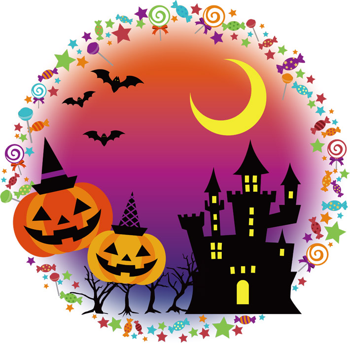 ハロウィンのイラストでフリー素材 白黒のもの シルエット はコレだ！！！季節限定情報