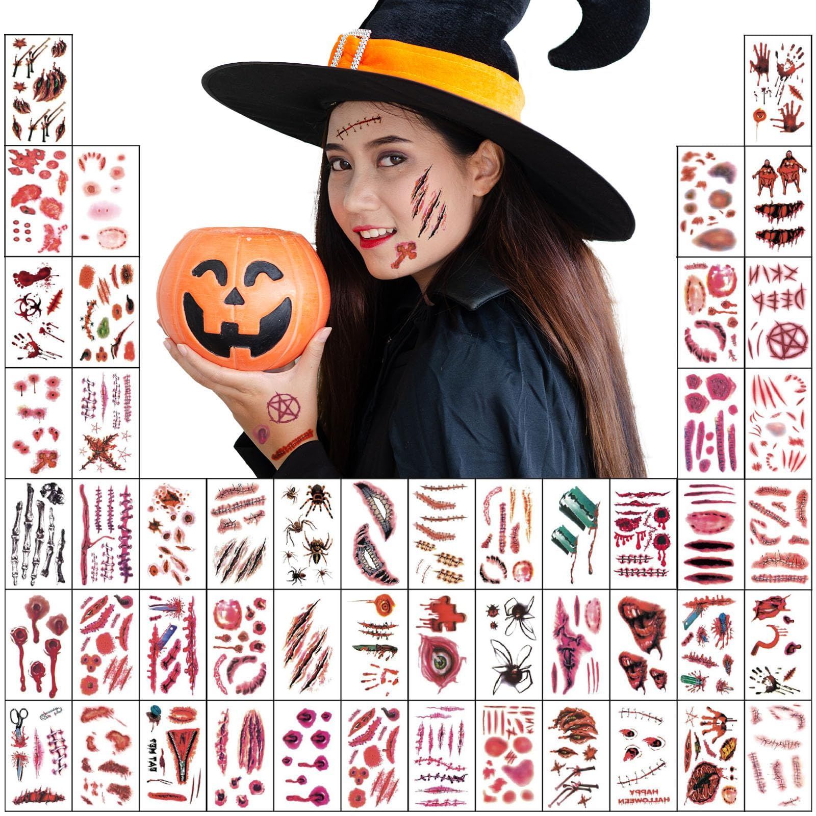 楽天市場 タトゥーシール ハロウィン 仮装 コスプレ 特殊メイク 傷 リアル フェイスシール かわいい 防水 長持ち ボディシール コスチューム用小物アイメイク シール 顔全体 : soyii