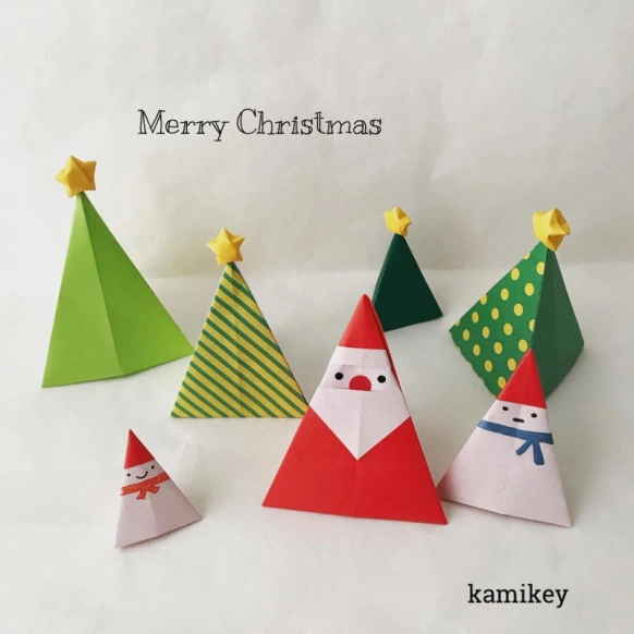 折り紙 立体サンタ☆Origami 3D Santa Claus