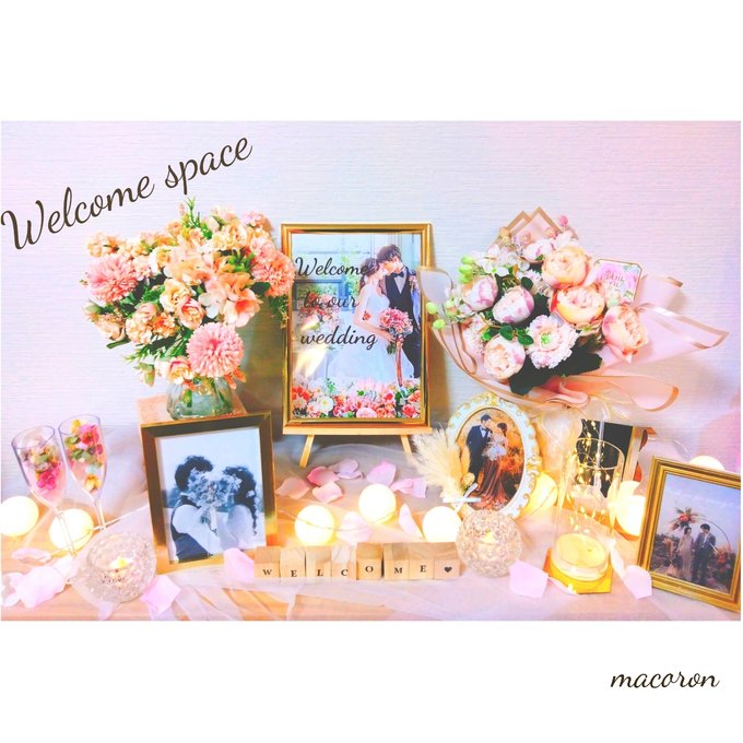 ウェルカムスペース セット 春婚 ピンク 花 フラワー 受付 ウェディング 結婚式 プチギフト お車代 芳名帳