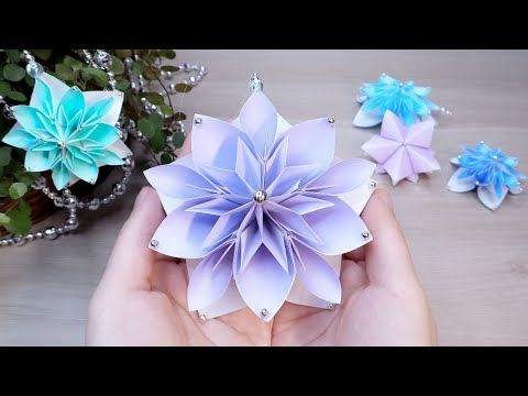 折り紙で作る立体的な星の作り方見たものクリップ