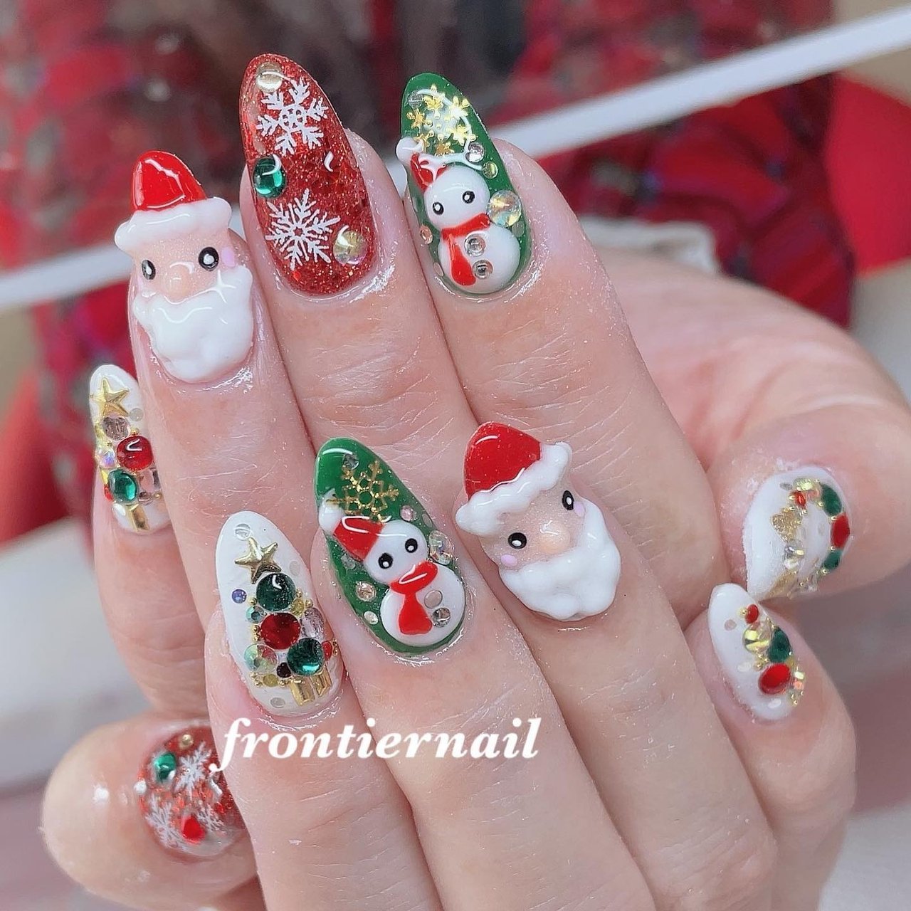 冬 クリスマス パーティー デート ハンド - Nail♡Salon Twinkleのネイルデザイン No.2691085 ネイルブック