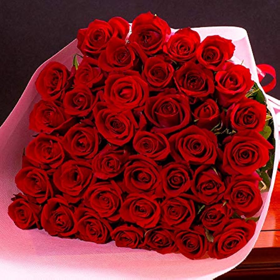 Amazonバラギフト専門店のマミーローズ 選べるバラ本数セレクト 還暦祝い 誕生日 プロポーズ 贈り物の豪華なバラの花束 生花Lサイズ赤40本花束 オンライン通販