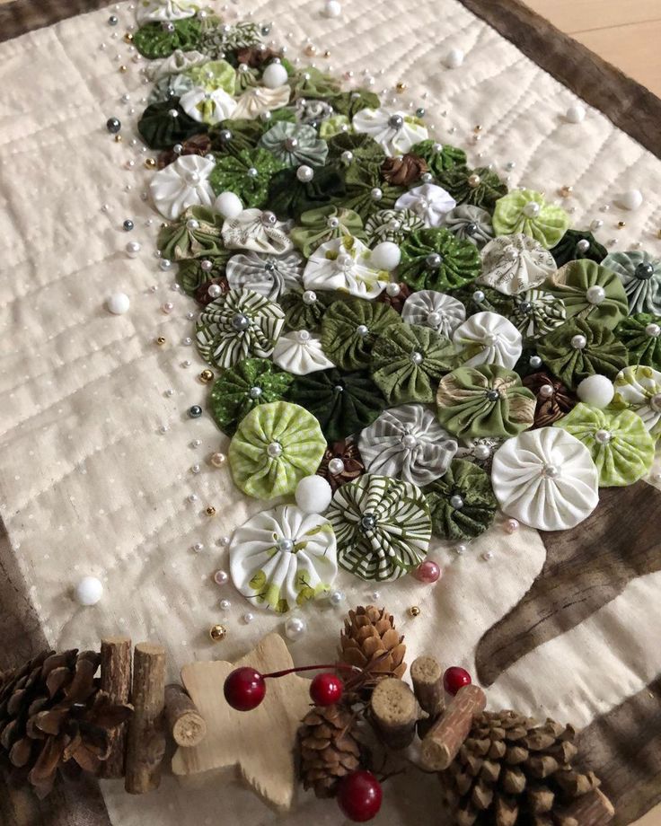 Xmasタペストリー ハンドメイド パッチワーク キルト クリスマスツリ