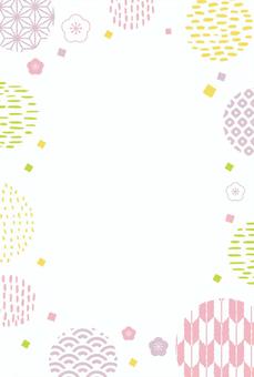 イラストデータ販売2025年 シンプルな巳年年賀状 縦型イラストダウンロード