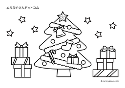 クリスマスベル2 黒クリスマス飾り オーナメント のぬりえイラスト ぬりえプリント