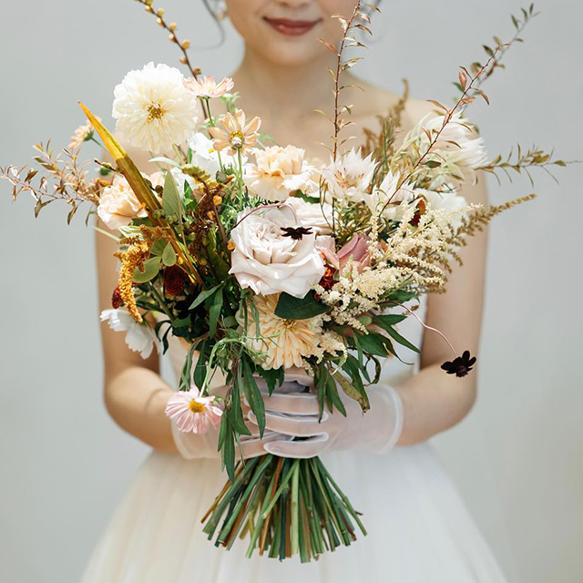 秋婚ブーケ•秋ブーケ•ウェディングブーケ•前撮りブーケ•秋冬ブーケ