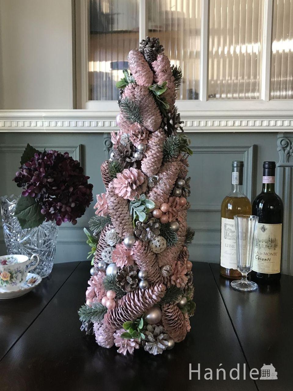 台座付きクリスマスツリーセット 卓上ツリー モールサンタオーナメント付き 30cm