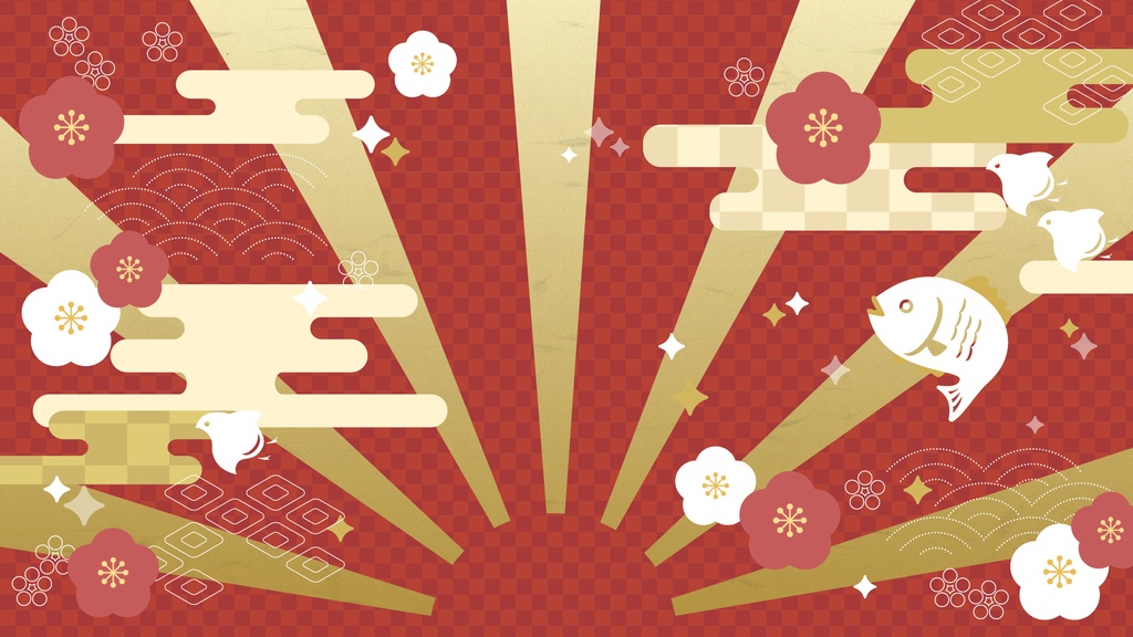 お正月に使える金色の和柄背景イラスト