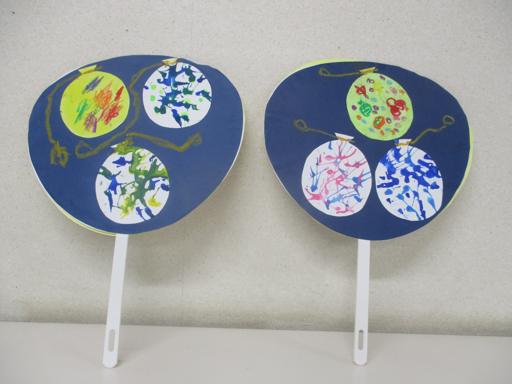 8月製作 花火うちわ 保育園・幼稚園・こども園- ほいくのおまもり