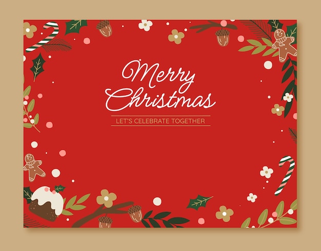 すべてクリスマスカードのテンプレート - ポストカード・イラスト素材サイト イラストareiraPostcard template